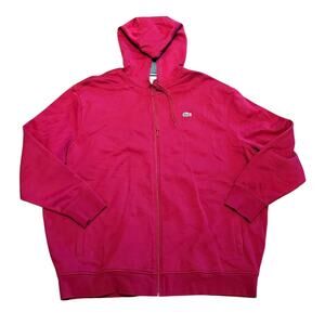 Lacoste Sport Men’s 3XLB Crimson Red Full Zip  Hoodie Heavyweight